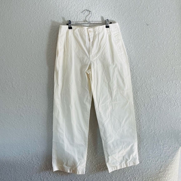 J. Crew Cream Cotton Straight Leg Pant - Picture 1 of 12